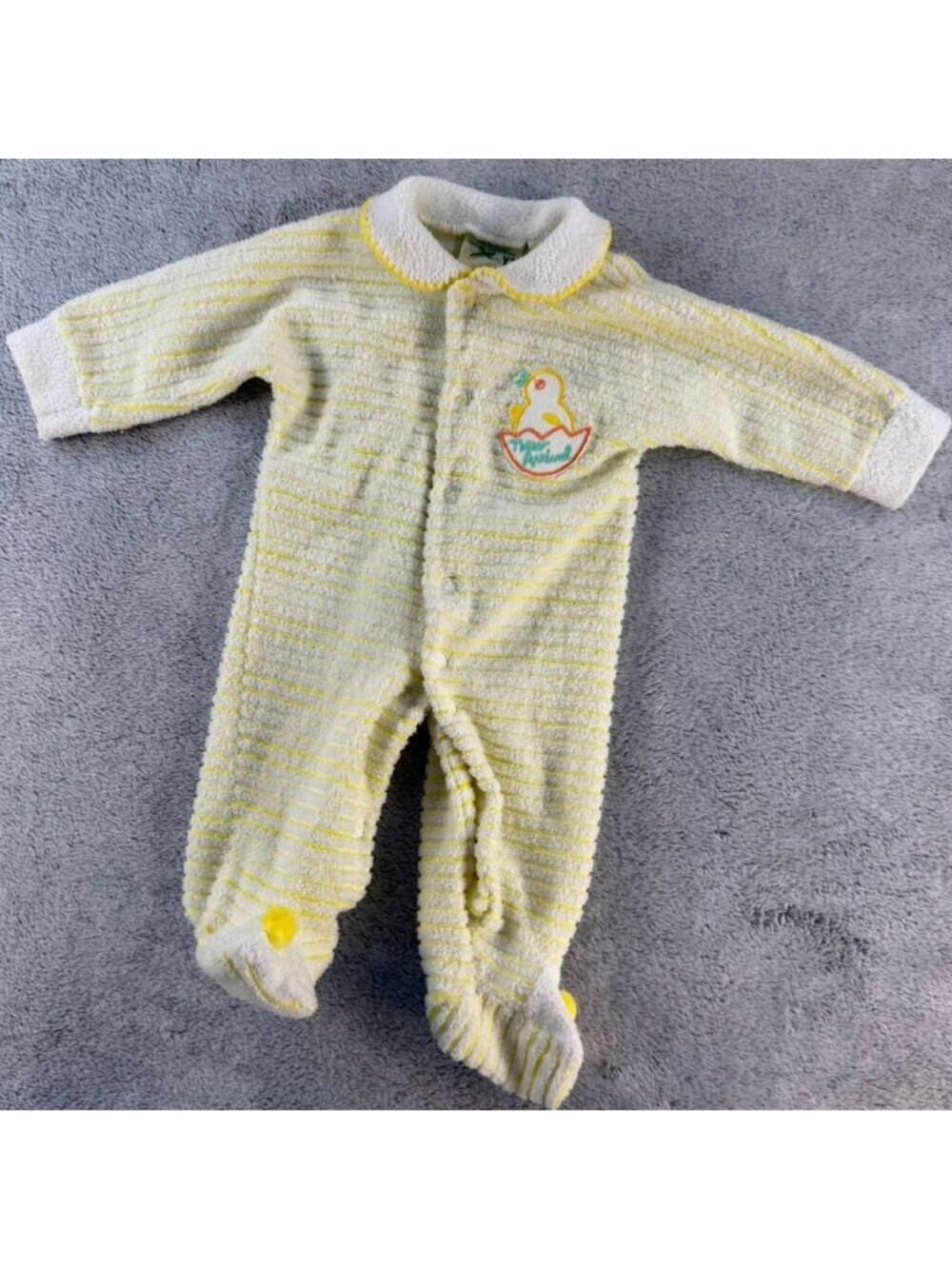 Vintage JCPenney Toddletime Baby Sleeper XS Birth-9 Lbs Terry Duck New Arrival